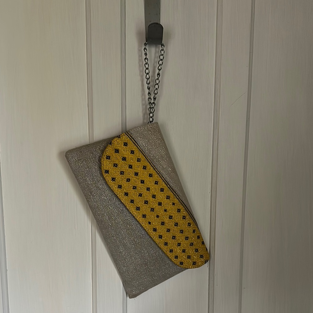 Elegant Yellow and Gray Clutch